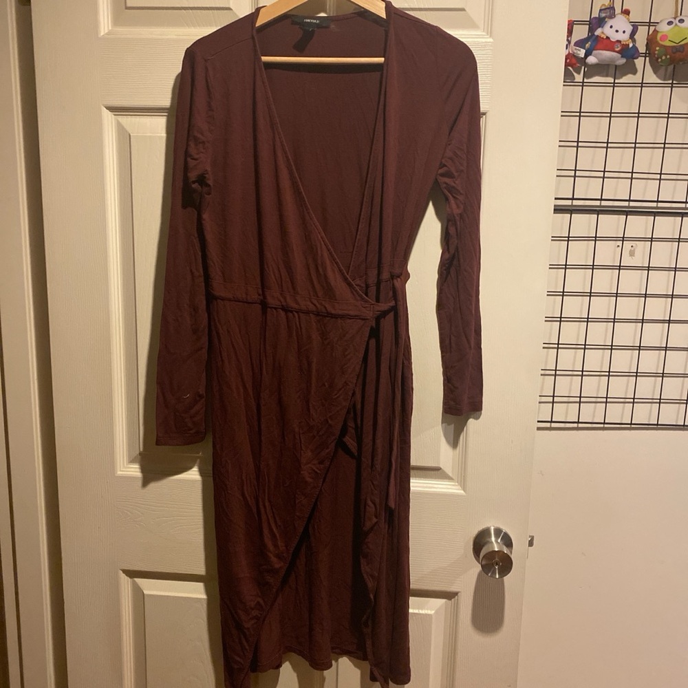 Burgundy Wrap Dress